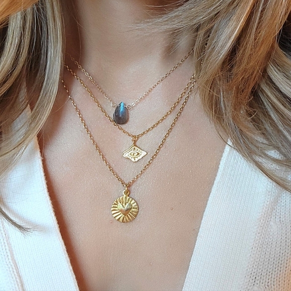 14K Gold-filled Evil Eye Necklace - Picture 2 of 2